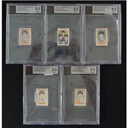 5 - 1964 HALLMARK BEATLES STAMPS - ALL BVG 8.5 - JOHN LENNON, PAUL McCARTNEY,