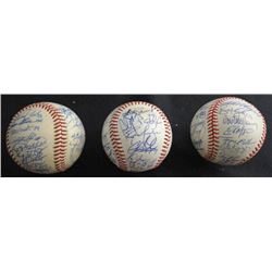 3 - AUTOGRAPHED TEAM BALLS, 2- MINOR LG & 1 - UNIDENTIFIED