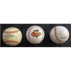 3 - AUTOGRAPHED TEAM BALLS - ALL BALTIMORE ORIOLES 2000 & 2001 SPRING TRAINING