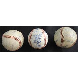 3 - AUTOGRAPH TEAM BALLS - 2001 ASTROS, 2002 CARDINALS, 2001 DODGERS