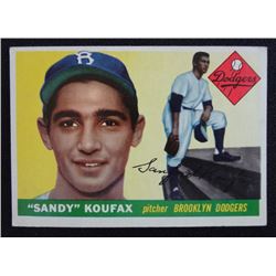 1955 TOPPS #123 SANDY KOUFAX ROOKIE EX, GREAT COLOR & GLOSS