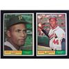 Image 1 : 2 - 1961 TOPPS #388 ROBERTO CLEMENTE & #415 HANK AARON, BOTH NICE EX+