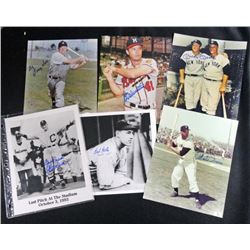 6 - AUTOGRAPHED PHOTO'S, MANTLE, MATHEWS, IRVIN, FELLER, KELL, HARDER