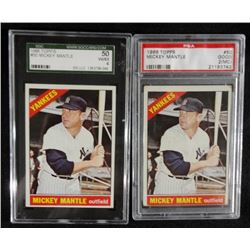 2 - 1966 TOPPS #50 MICKEY MANTLE PSA 2 & SGC 50