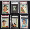 Image 1 : 1961 GRADED BASEBALL LOT (5) MANTLE STAMP INSERT BCCG 5, SANTO ROOKIE PSA 8