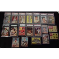 1962 TOPPS BASEBALL LOT (19) MANTLE ALL-STAR, ROOKIES & PSA RUTH & MANTLE