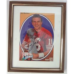(Lot of 2) Joe Montana AUTOGRAPHED Football & Upper Deck 1984 SuperBowl MVP Card