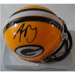 Aaron Rodgers Autographed Green Bay team Riddell Mini-Helmet with COA & Hologram