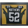 Image 1 : CLAY MATTHEWS AUTOGRAPH GREEN BAY PACKERS JERSEY CUSTOM FRAMED 36"x 30". COA