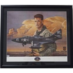 TED WILLIAMS WW2 MARINES PILOT Autographed 24" x 20" Print 138/199 PSA/DNA