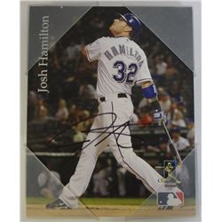 Josh Hamilton 8x10 Autograph Texas Rangers Canvas Photo