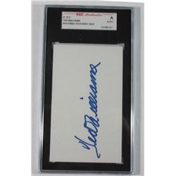 TED WILLIAMS AUTOGRAPHED SGC AUTHENTIC 3x5 CARD