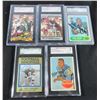 Image 1 : 5 - GRADED AUTO FOOTBALL CARDS, GALE SAYERS PSA, JURGENSEN, MATSON, ADDERLEY &