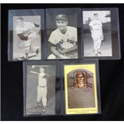 5 - AUTOGRAPHED POSTCARDS / EXHIBIT CARDS -  JIMMY PIERSALL, MILT PAPPAS,