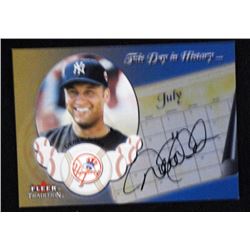 DEREK JETER AUTOGRAPHED 2002 FLEER THIS DAY IN HISTORY  CARD