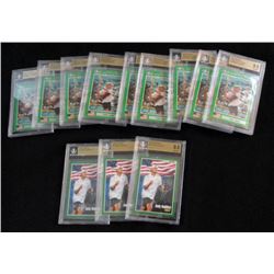 12 - GRADED NETPRO TENNIS CARDS, 9 - 1991 #3 ANDRE AGASSI & 3 - #1 ANDY RODDICK