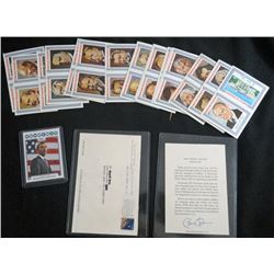 2008 TOPPS BARACK OBAMA CARD with THANK YOU CARD from OBAMA  and  1975  AMERICAN