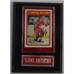 Vladimir Konstantinov AUTOGRAPHED / SIGNED CARD on PLAQUE.