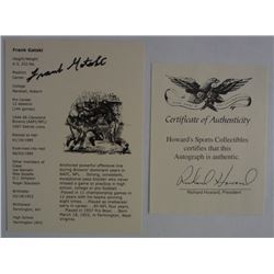 FRANK GATSKI AUTOGRAPHED 5x7 COMMEMORATIVE PHOTO w/ COA