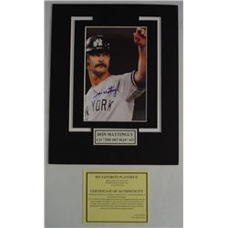 DAN MATTINGLY AUTOGRAPHED 5x7 MATTED in  8x10, COA by MY FAVORITE PLAYERS II