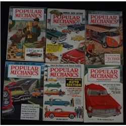 6 - POPULAR MECHANICS MAGAZINES from the 1950's