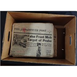 1963 & 1964 NEWSPAPER LOT; KENNEDY PRESIDENT SLAIN & MOB RELATED STORIES - (14)