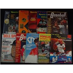11 - VINTAGE BASEBALL MAGAZINES, 1968 STREET/SMITH, 1967 DELL SPORT AND 1970'S