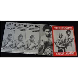 5 - BOXING PROGRAMS, HAGLER / HEARNS (cover detached) & 4 - HOLMES vs ALI