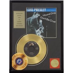 ELVIS PRESLEY ''Hound Dog'' 24KT GOLD PLATED 45 RECORD - Framed 12"x16"
