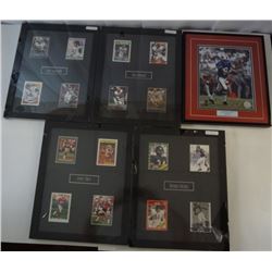 Lot of 5:  4 - 12"x15" Framed Trading Cards (4 in each) & 1 Autogr. Framed 12x14