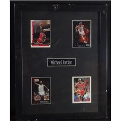 MICHAEL JORDAN Framed Trading Cards (4 cards Framed 12"x15")