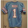 Image 1 : WARREN MOON HOF #1 AUTOGRAPHED HOUSTON OILERS #1 THROWBACK JERSEY PSA/DNA
