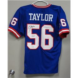 LAWRENCE TAYLOR HOF SIGNED AUTOGRAPHED NEW YORK GIANTS #56 BLUE JERSEY PSA/DNA