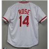 Image 1 : Pete Rose Autographed Cincinnati Reds Jersey 'HIT KING' JSA Witnessed COA