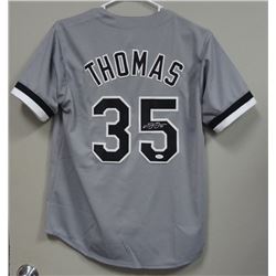 CHICAGO WHITE SOX FRANK THOMAS SIGNED AUTOGRAPHED CUSTOM GRAY #35 JERSEY - JSA