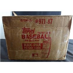 1987 Topps Baseball Unopened Rack Pack Case w/ 6 Boxes per Case, 24 Packs /Box