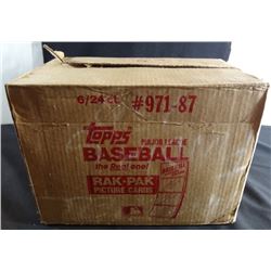 1987 Topps Baseball Unopened Rack Pack Case w/ 6 Boxes per Case, 24 Packs /Box