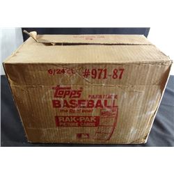 1987 Topps Baseball Unopened Rack Pack Case w/ 6 Boxes per Case, 24 Packs /Box