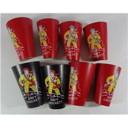 Vintage Davy Crocket Cuffs - 4 sets, three of them red and one black.