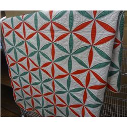Outstanding Vintage Handmade Quilt Buckeye Pattern. Circa 1920-30's