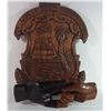Image 1 : Hand carved Wooden Liberian Crest & "Hands" Carving