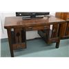 Image 1 : Three drawer Mission style desk with book storage
