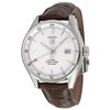 Image 1 : Tag Heuer Carrera Dual Time Silver Dial Brown Leather Mens Watch WAR2011FC6291