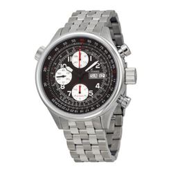 Revue Thommen Automatic  Chronograph  Black Dial Stainless Steel Mens Watch