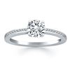 Image 1 : 14K White Gold Channel Set Cathedral Engagement Ring