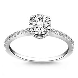 14K White Gold Diamond Collar Engagement Ring