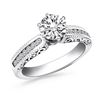 Image 1 : 14K White Gold Channel Set Engagement Ring with Engraved Sides