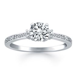 14K White Gold Diamond Accent Engagement Ring