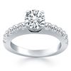 Image 1 : 14K White Gold Diamond Micro Prong Cathedral Engagement Ring