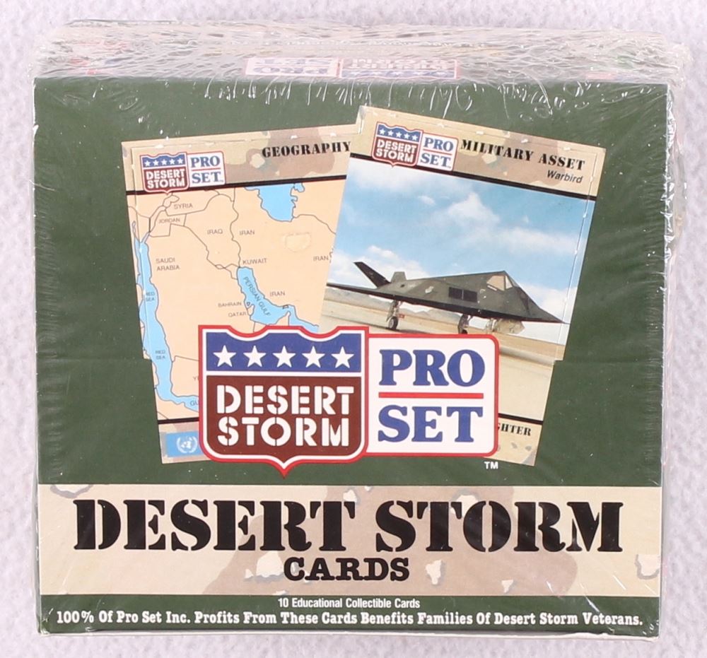 Box of 1991 Desert Storm Pro Set Trading Cards
